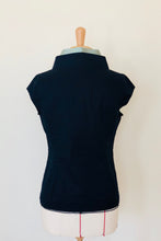 Capsule Collection 40 Double Collar Top "Navy Blue with a touch of Mint Green"